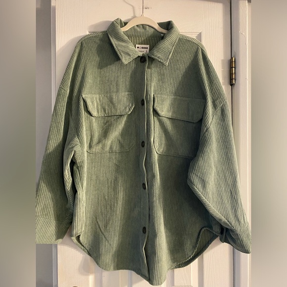 cisono Tops - Green Cisono Corduroy Shirt